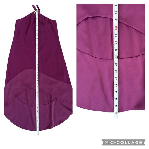 Trina Turk Glow Halter Neck Carmel Crepe Dress Purple Plum Women’s Size 6 NEW - Picture 12 of 13